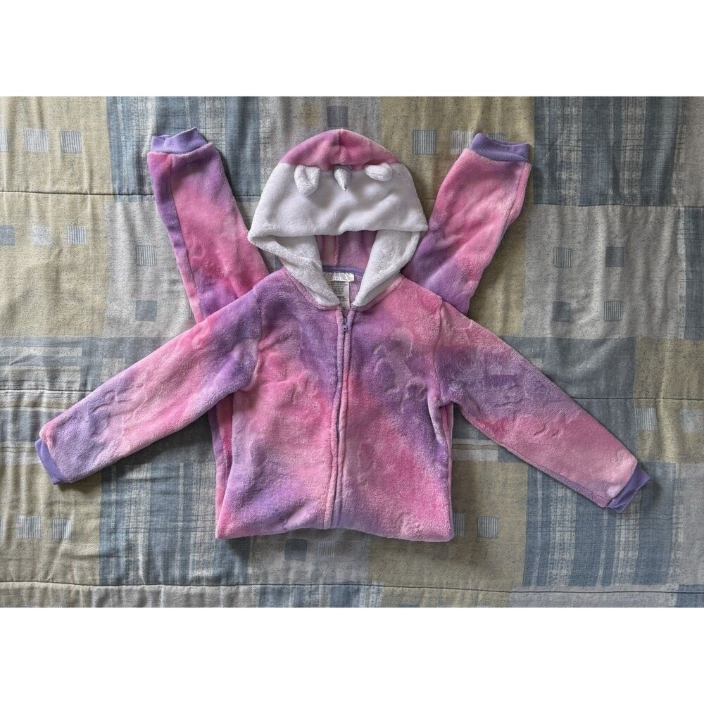Saint Eve Kids Youth Hooded Fleece Sleeper Pink Unicorn Sz XS (5/6)